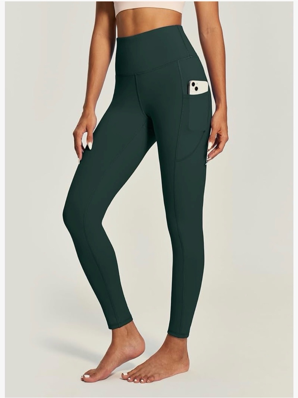 IUGA High-Waist Pocket Leggings - Dark Green